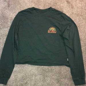 army green cropped long sleeve shirt